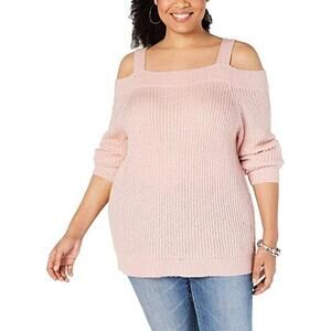 Inc International Concepts Womens Plus Size Cold-Shoulder Sweater Size 1X